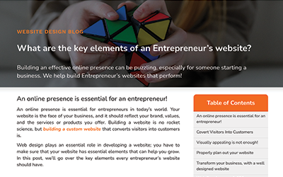 What every Entrepreneur's website should have? Capstone blog post