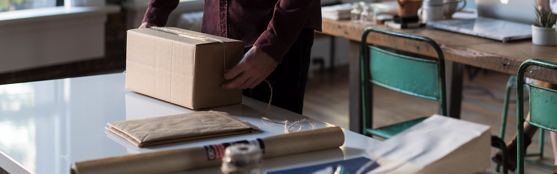 Small Business eCommerce packing an order